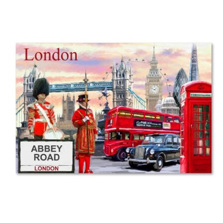 Trademark Fine Art The Macneil Studio 'London Collage' Canvas Art, 16x24 ALI9024-C1624GG